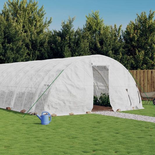 Tuinkas met stalen frame 40 m² 8x5x2,3 m wit is nu te koop bij PeponiXL, paradijselijk wonen!