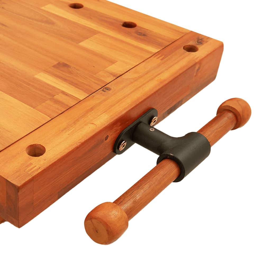 Tafelwerkbank met bankschroef 52x44x9,5 cm massief acaciahout is nu te koop bij PeponiXL, paradijselijk wonen!