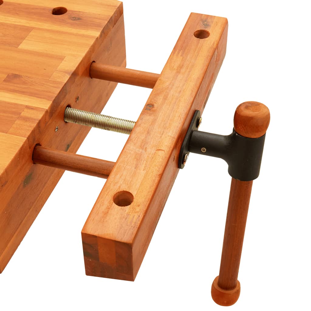 Tafelwerkbank met bankschroef 52x44x9,5 cm massief acaciahout is nu te koop bij PeponiXL, paradijselijk wonen!