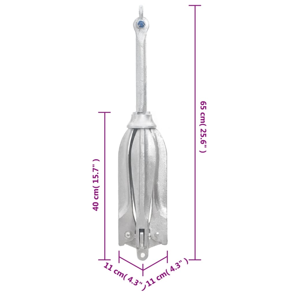Anker inklapbaar 10 kg thermisch verzinkt gietijzer zilver is nu te koop bij PeponiXL, paradijselijk wonen!