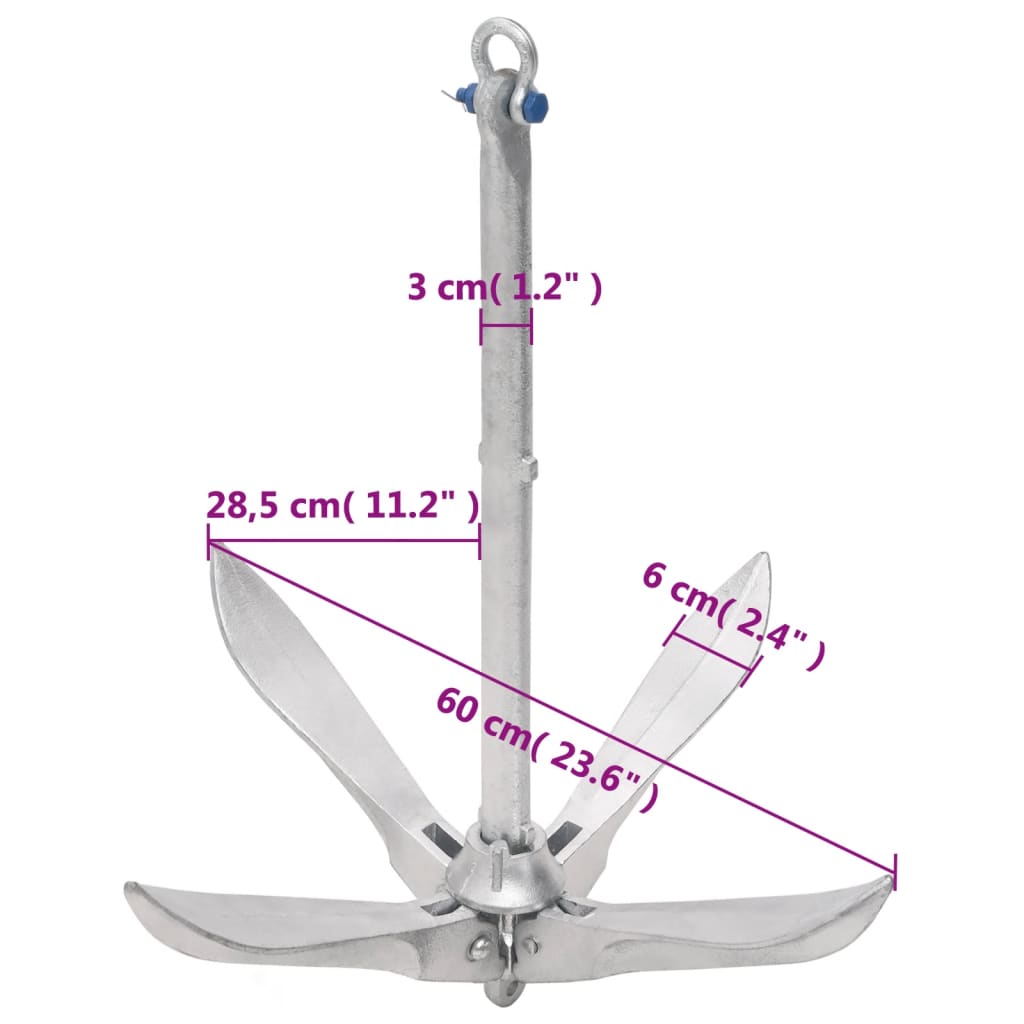 Anker inklapbaar 10 kg thermisch verzinkt gietijzer zilver is nu te koop bij PeponiXL, paradijselijk wonen!