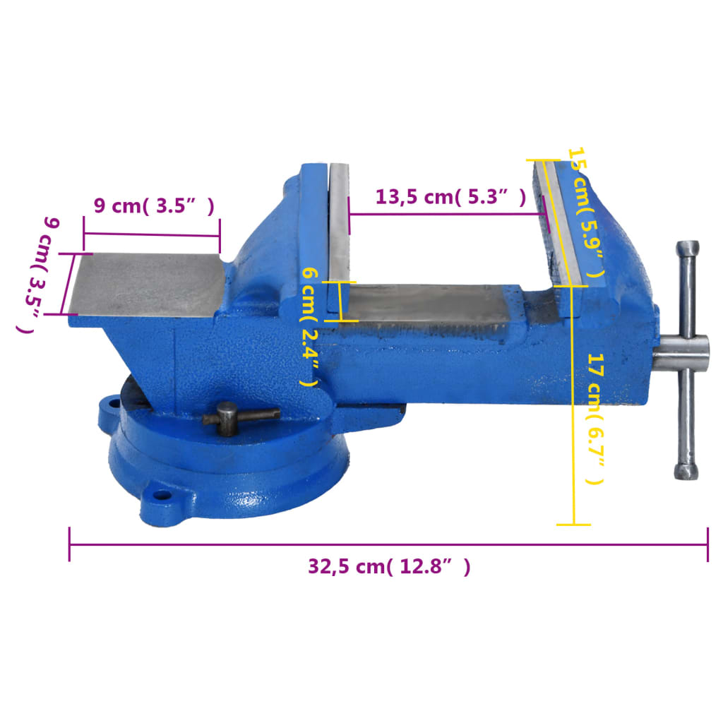 Bankschroef 150 mm gietijzer blauw is nu te koop bij PeponiXL, paradijselijk wonen!