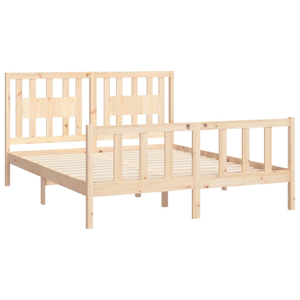 Bedframe met hoofdbord massief grenenhout 160x200 cm is nu te koop bij PeponiXL, paradijselijk wonen!
