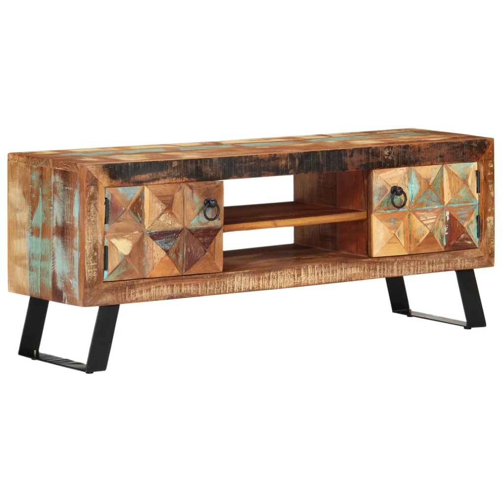 Tv-meubel 112x30x45 cm massief gerecycled hout is nu te koop bij PeponiXL, paradijselijk wonen!