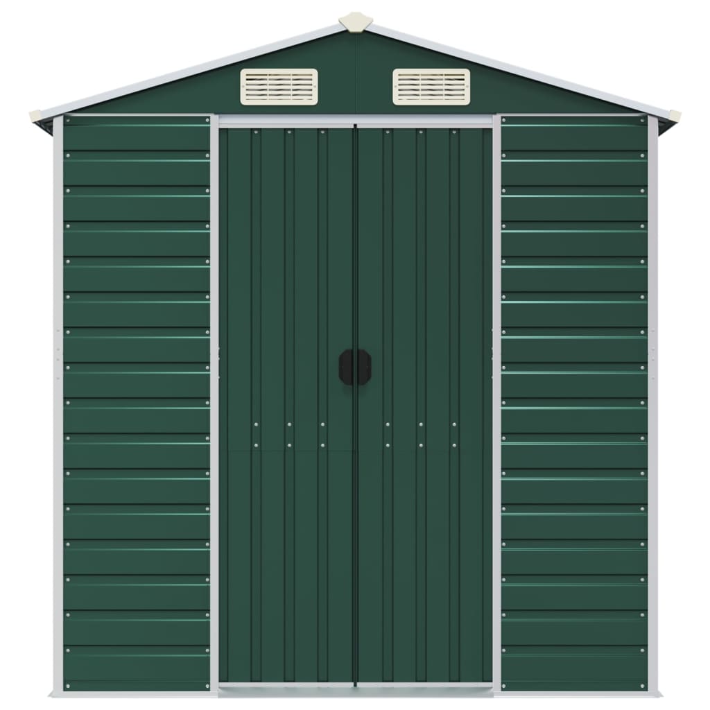 Tuinschuur 191x385x198 cm gegalvaniseerd staal groen is nu te koop bij PeponiXL, paradijselijk wonen!