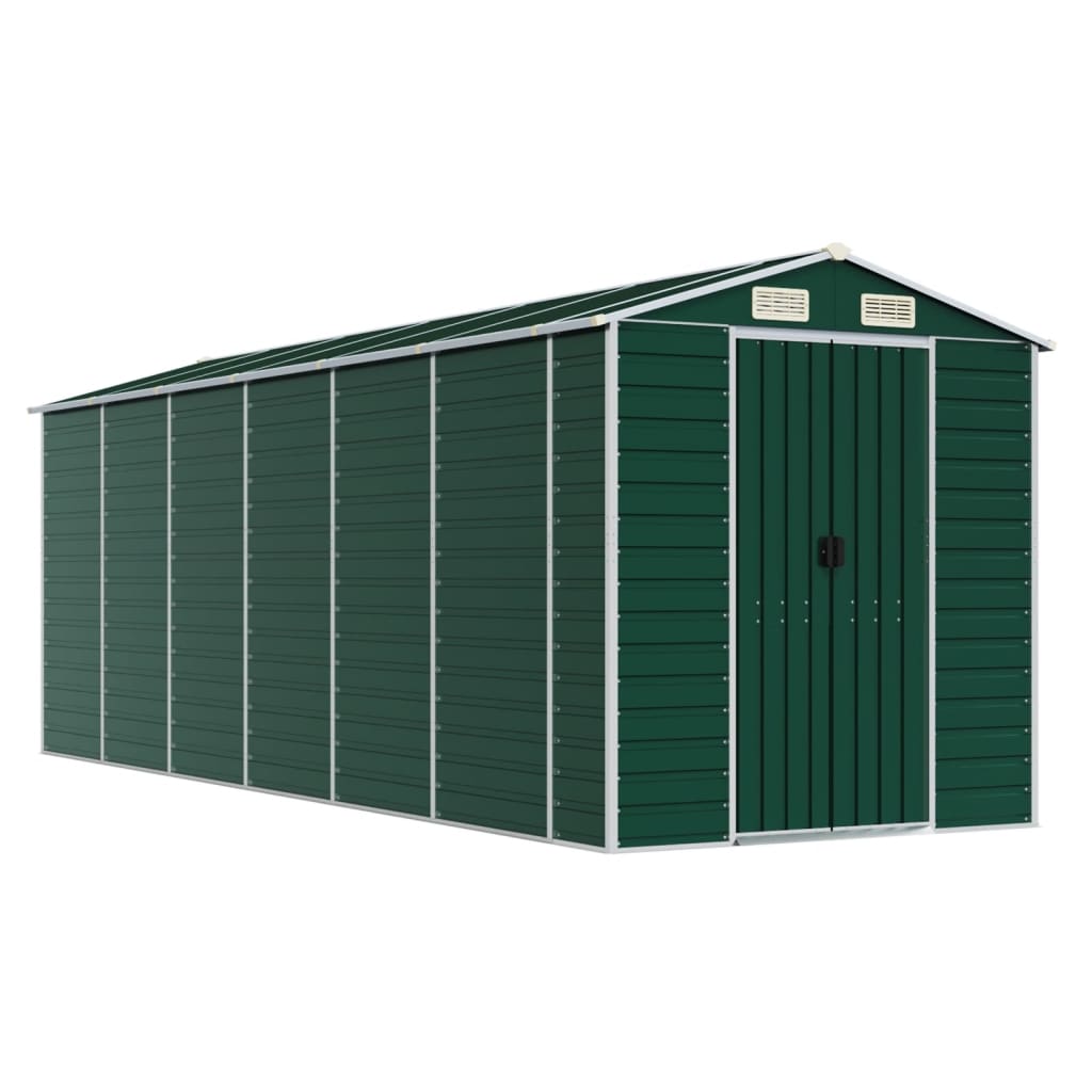 Tuinschuur 191x555x198 cm gegalvaniseerd staal groen is nu te koop bij PeponiXL, paradijselijk wonen!