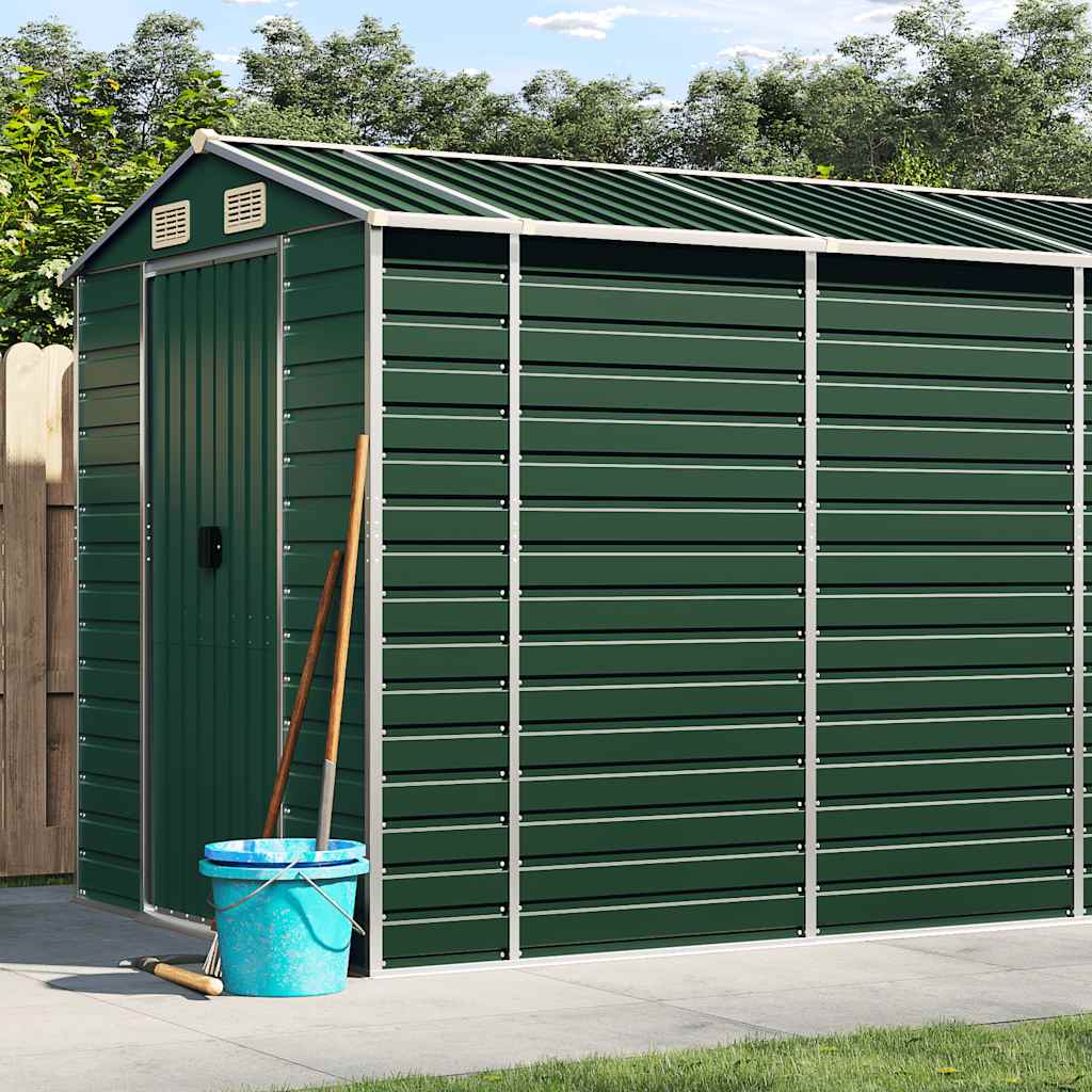 Tuinschuur 191x640x198 cm gegalvaniseerd staal groen is nu te koop bij PeponiXL, paradijselijk wonen!