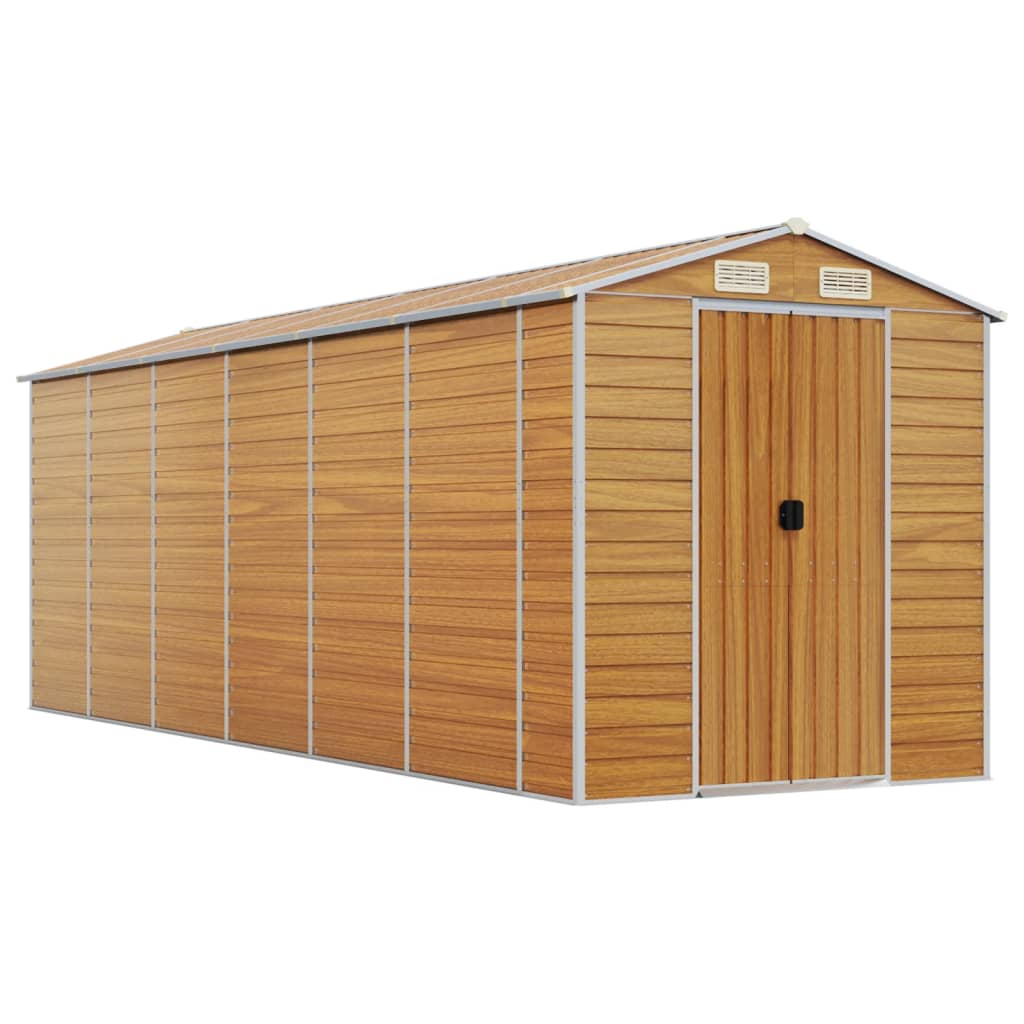 Tuinschuur 191x555x198 cm gegalvaniseerd staal lichtbruin is nu te koop bij PeponiXL, paradijselijk wonen!