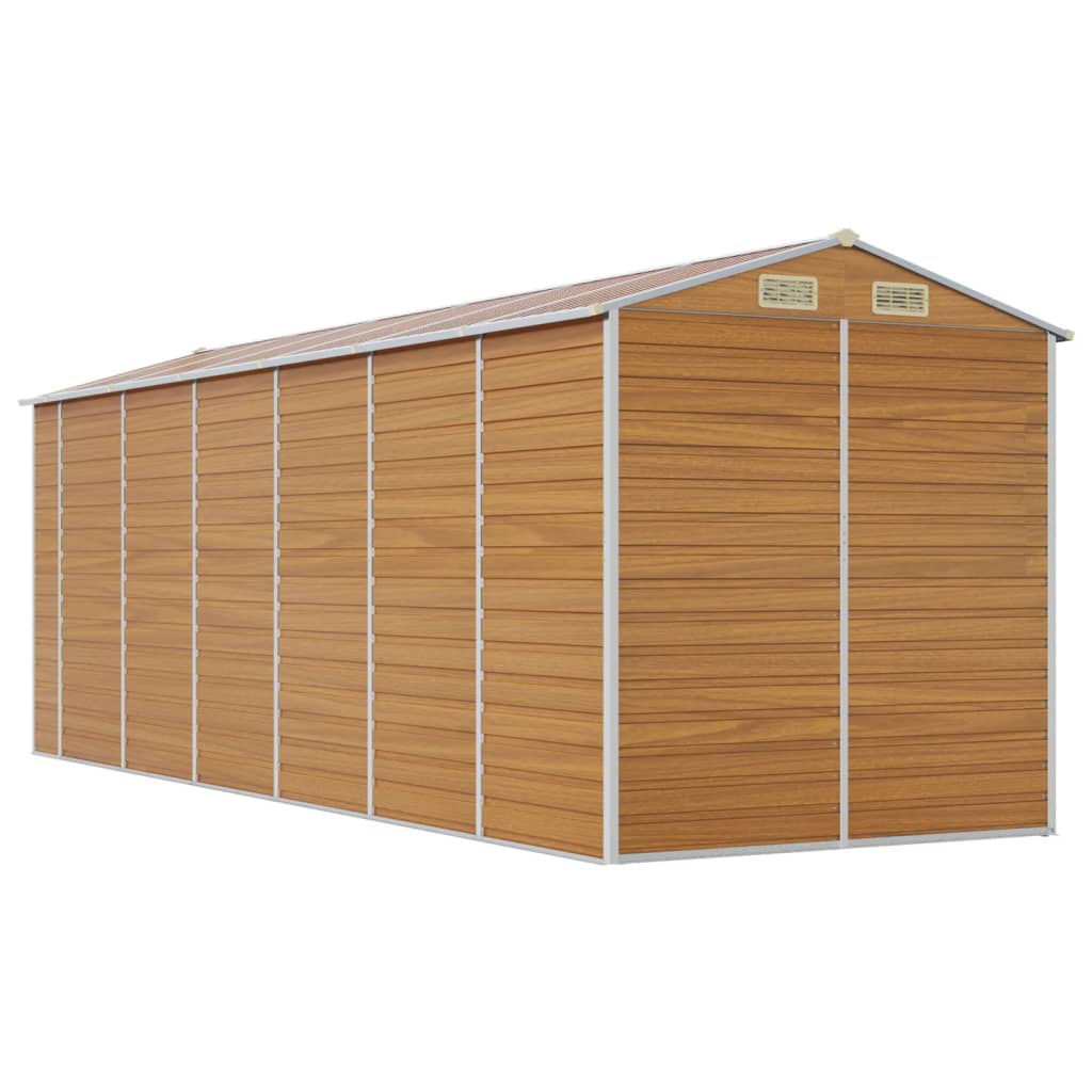 Tuinschuur 191x555x198 cm gegalvaniseerd staal lichtbruin is nu te koop bij PeponiXL, paradijselijk wonen!