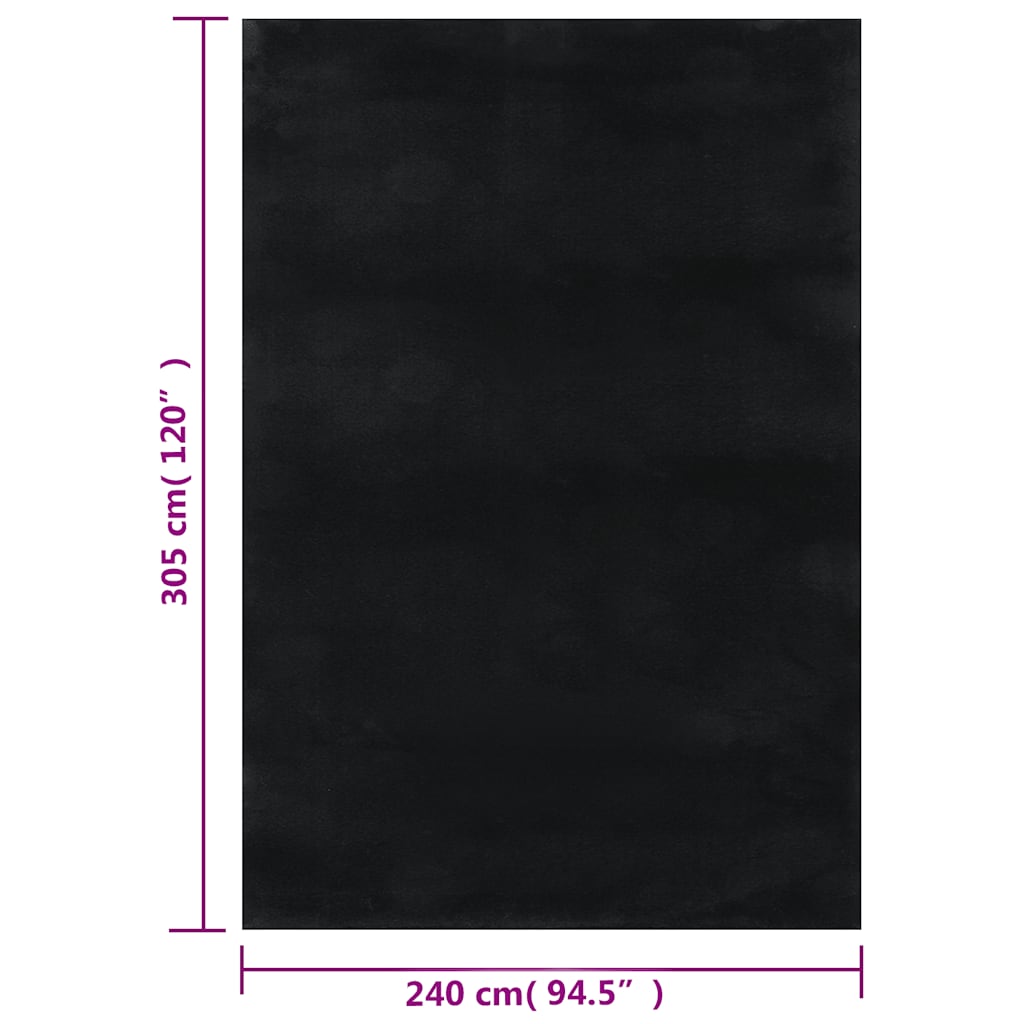 Vloerkleed shaggy zwart 240x305 cm polyester