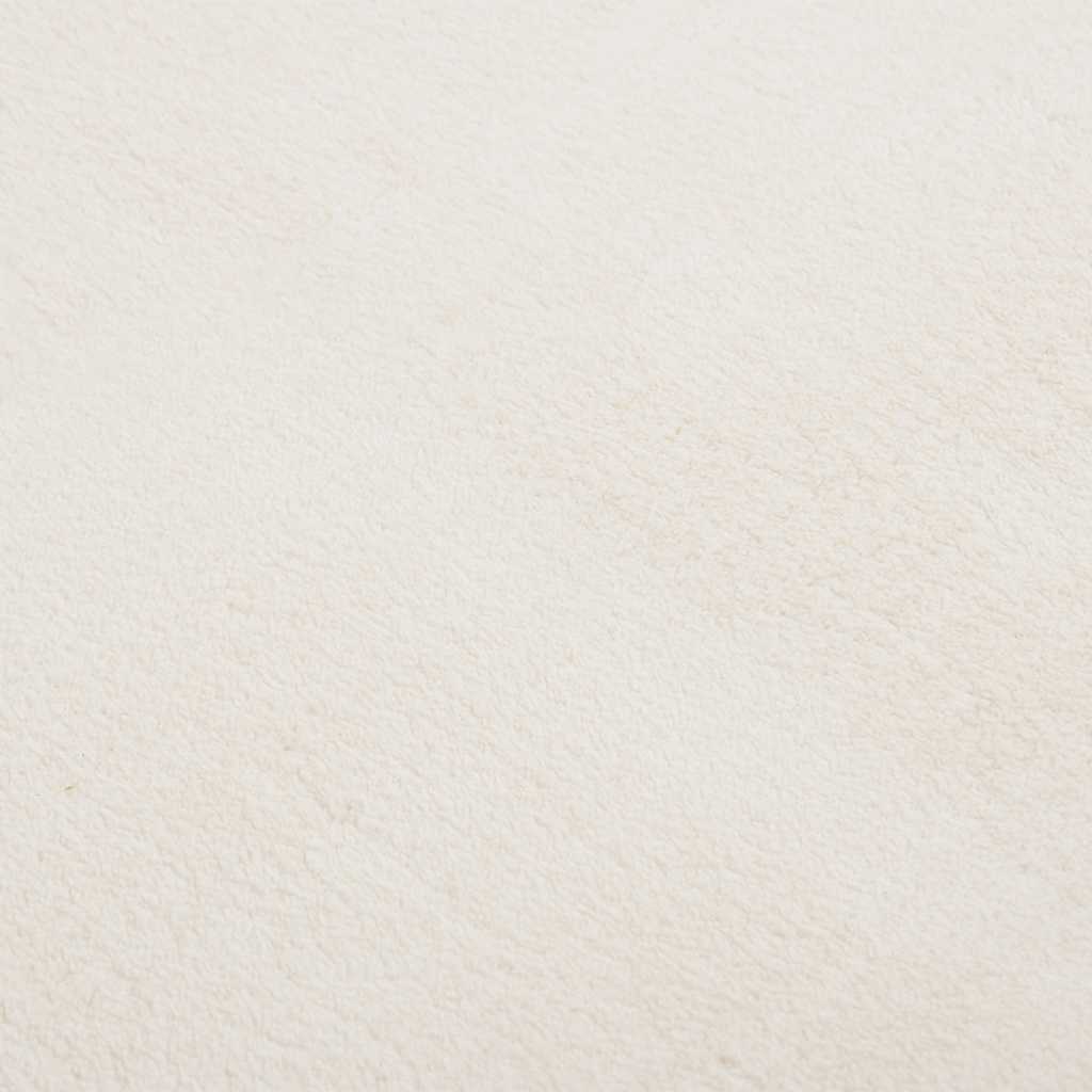 Vloerkleed shaggy crèmewit 120x183 cm polyester