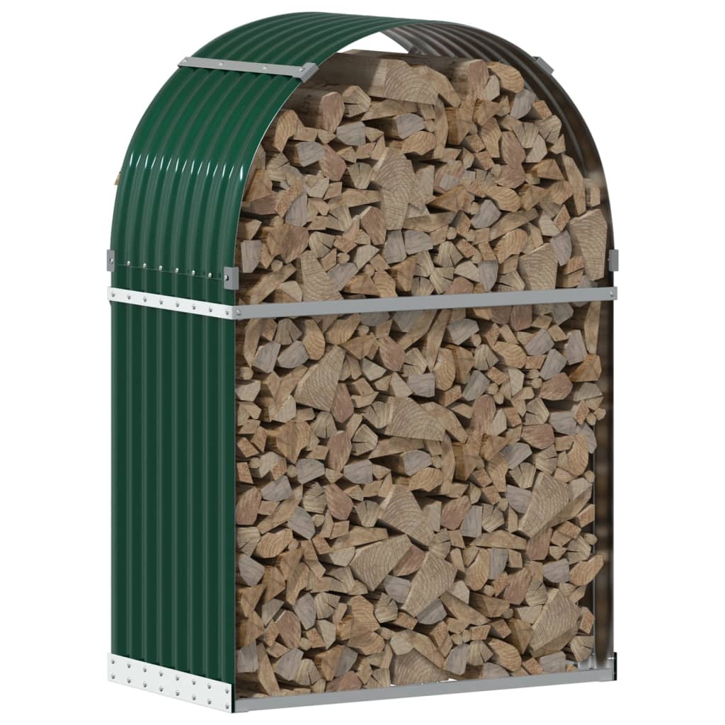 Haardhoutopslag 80x45x120 cm gegalvaniseerd staal groen is nu te koop bij PeponiXL, paradijselijk wonen!