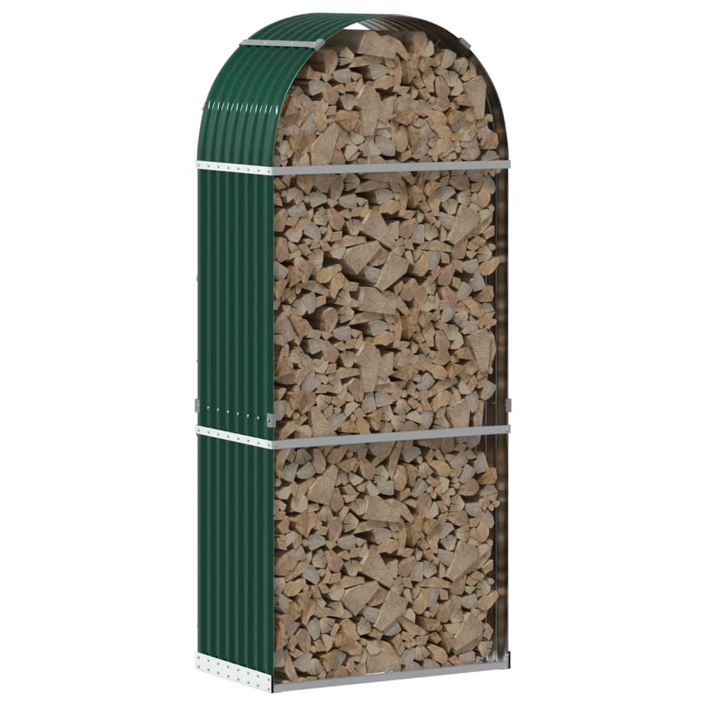 Haardhoutopslag 80x45x190 cm gegalvaniseerd staal groen is nu te koop bij PeponiXL, paradijselijk wonen!