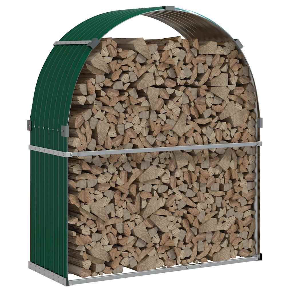 Haardhoutopslag 120x45x140 cm gegalvaniseerd staal groen is nu te koop bij PeponiXL, paradijselijk wonen!
