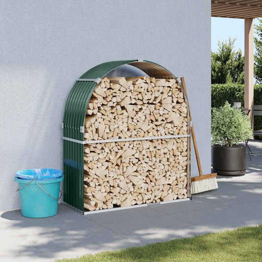 Haardhoutopslag 120x45x140 cm gegalvaniseerd staal groen is nu te koop bij PeponiXL, paradijselijk wonen!