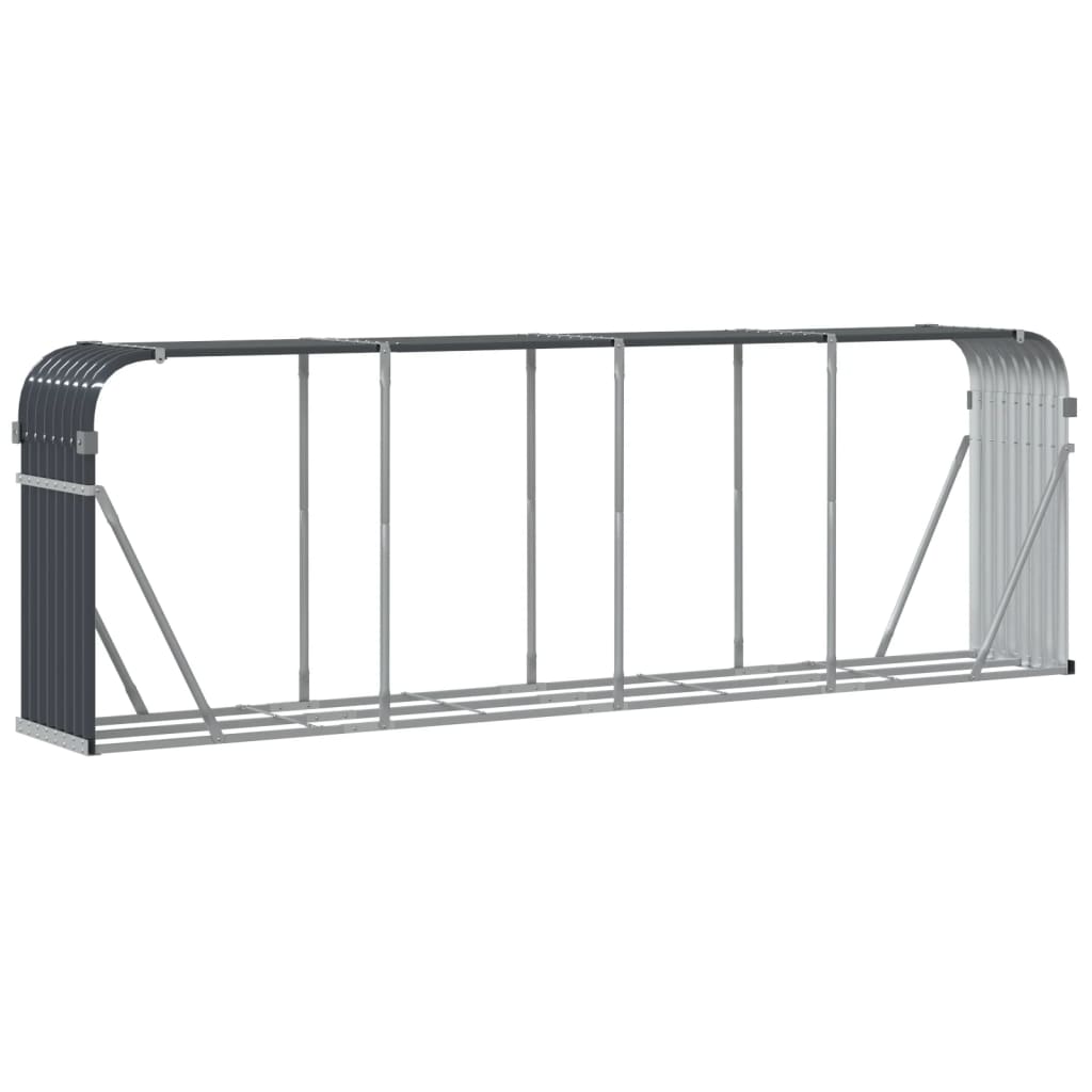 Haardhoutopslag 300x45x100 cm gegalvaniseerd staal antraciet is nu te koop bij PeponiXL, paradijselijk wonen!