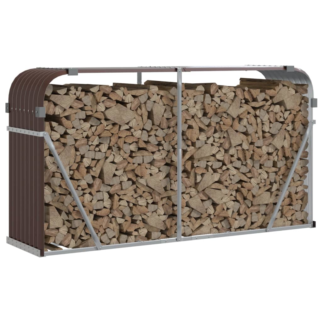 Haardhoutopslag 180x45x100 cm gegalvaniseerd staal bruin is nu te koop bij PeponiXL, paradijselijk wonen!