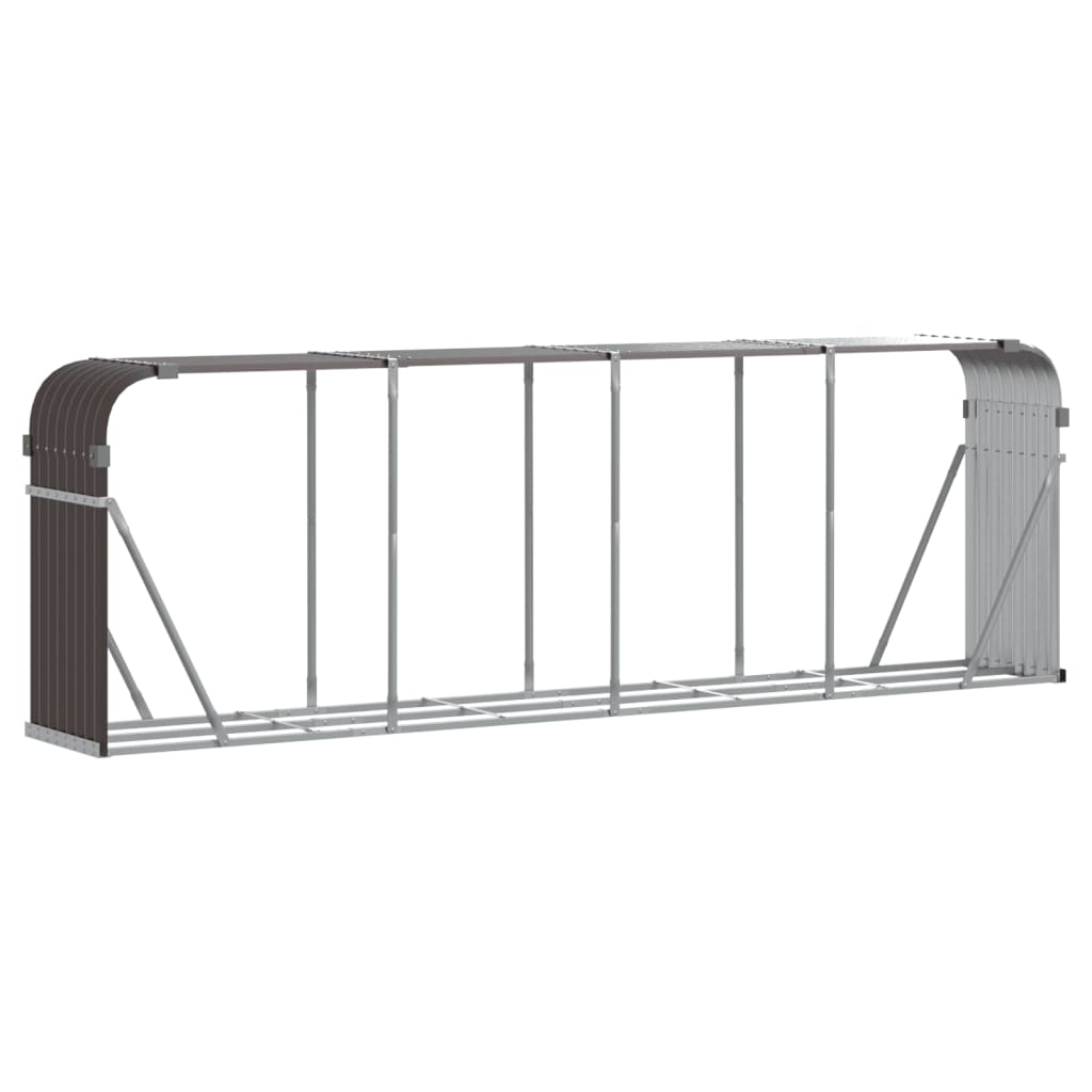 Haardhoutopslag 300x45x100 cm gegalvaniseerd staal bruin is nu te koop bij PeponiXL, paradijselijk wonen!