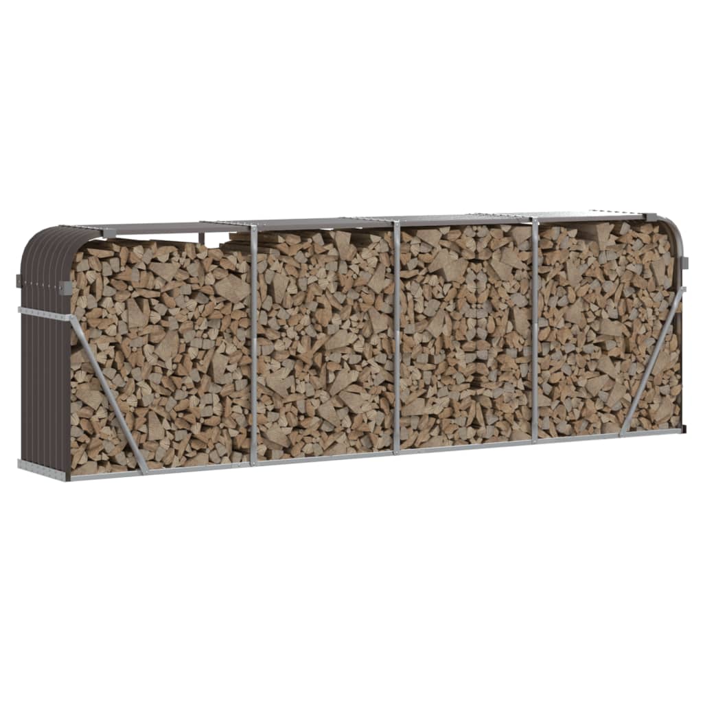 Haardhoutopslag 300x45x100 cm gegalvaniseerd staal bruin is nu te koop bij PeponiXL, paradijselijk wonen!