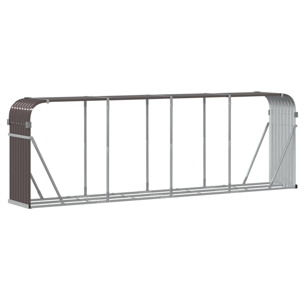 Haardhoutopslag 300x45x100 cm gegalvaniseerd staal bruin is nu te koop bij PeponiXL, paradijselijk wonen!