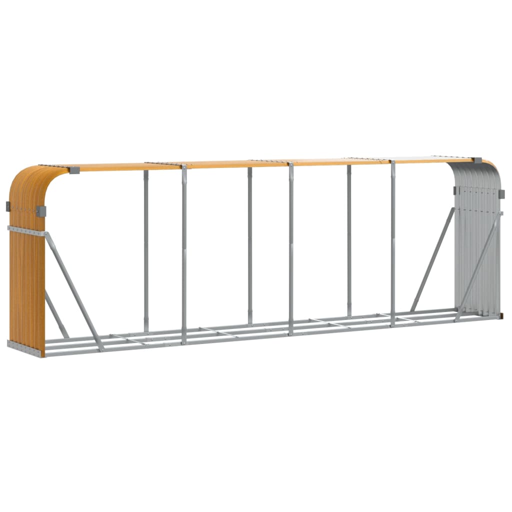Haardhoutopslag 300x45x100 cm gegalvaniseerd staal houtlook is nu te koop bij PeponiXL, paradijselijk wonen!