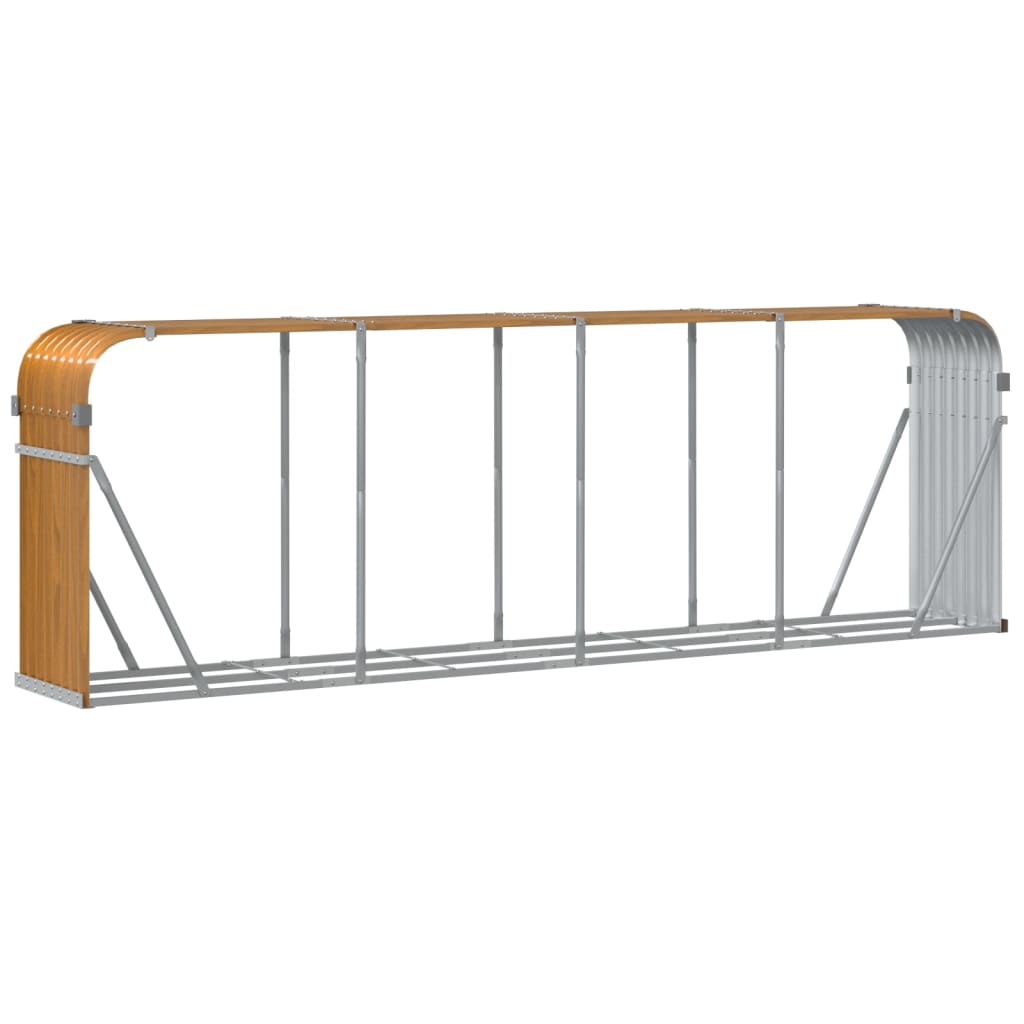 Haardhoutopslag 300x45x100 cm gegalvaniseerd staal houtlook is nu te koop bij PeponiXL, paradijselijk wonen!
