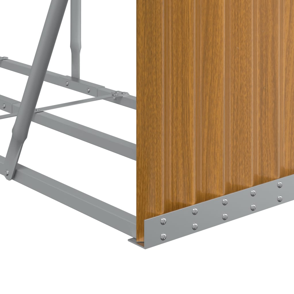 Haardhoutopslag 300x45x100 cm gegalvaniseerd staal houtlook is nu te koop bij PeponiXL, paradijselijk wonen!