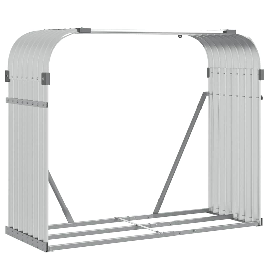 Haardhoutopslag 120x45x100 cm gegalvaniseerd staal zilverkleur is nu te koop bij PeponiXL, paradijselijk wonen!