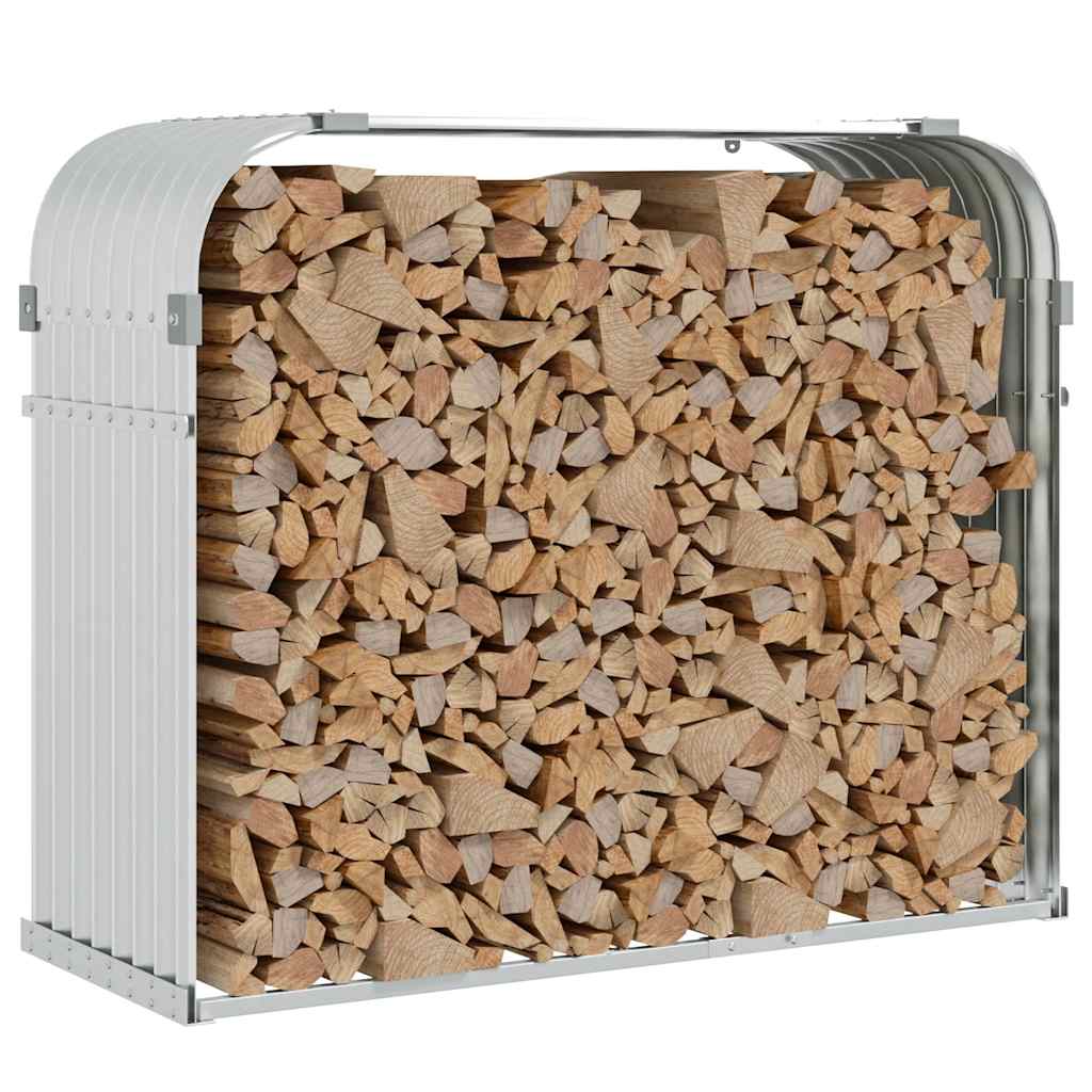 Haardhoutopslag 120x45x100 cm gegalvaniseerd staal zilverkleur is nu te koop bij PeponiXL, paradijselijk wonen!