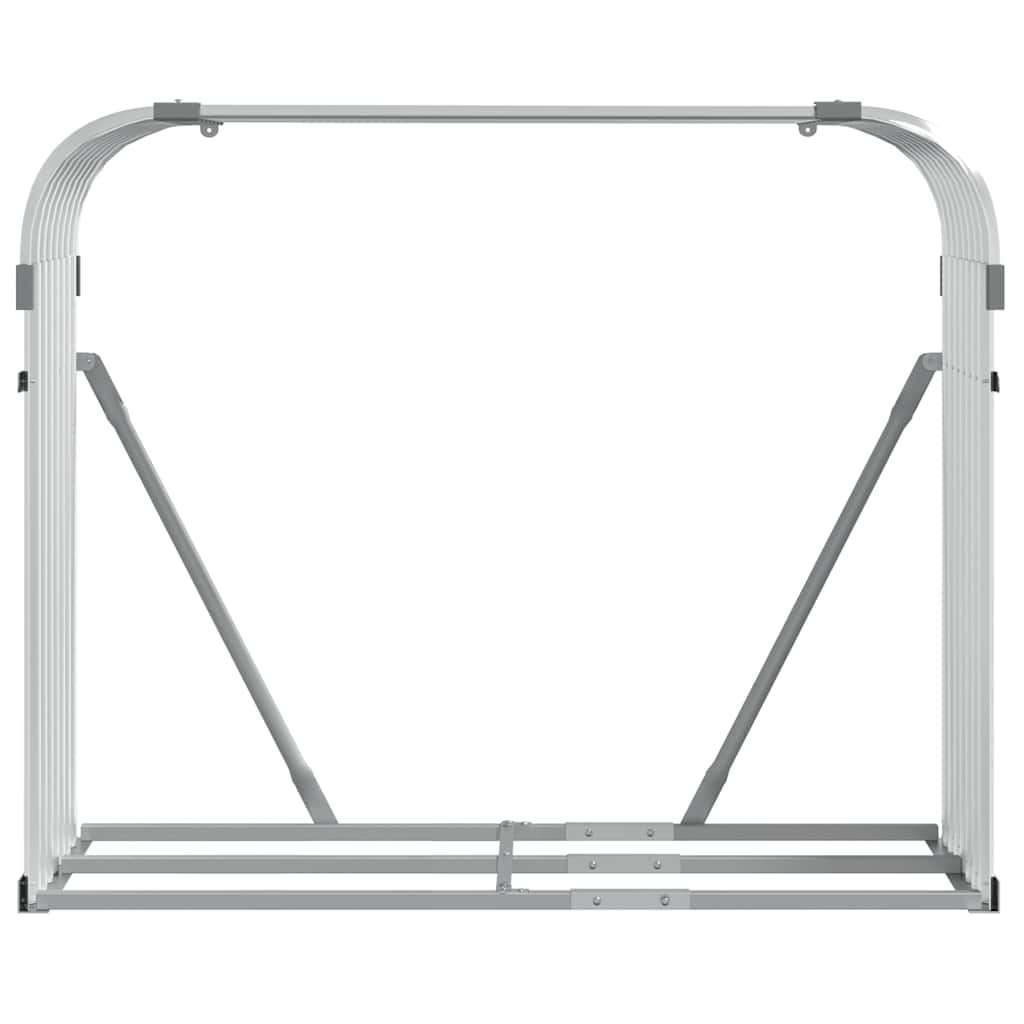 Haardhoutopslag 120x45x100 cm gegalvaniseerd staal zilverkleur is nu te koop bij PeponiXL, paradijselijk wonen!