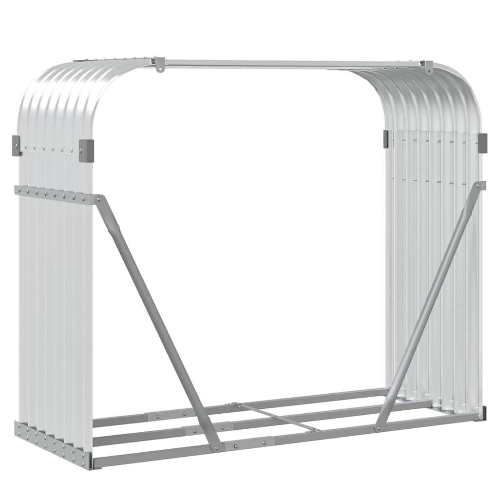 Haardhoutopslag 120x45x100 cm gegalvaniseerd staal zilverkleur is nu te koop bij PeponiXL, paradijselijk wonen!