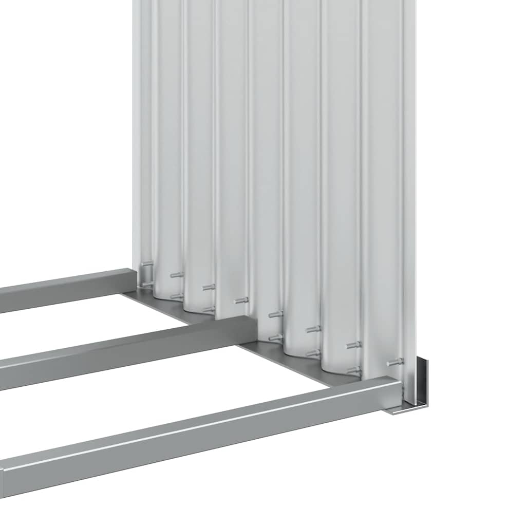 Haardhoutopslag 120x45x100 cm gegalvaniseerd staal zilverkleur is nu te koop bij PeponiXL, paradijselijk wonen!