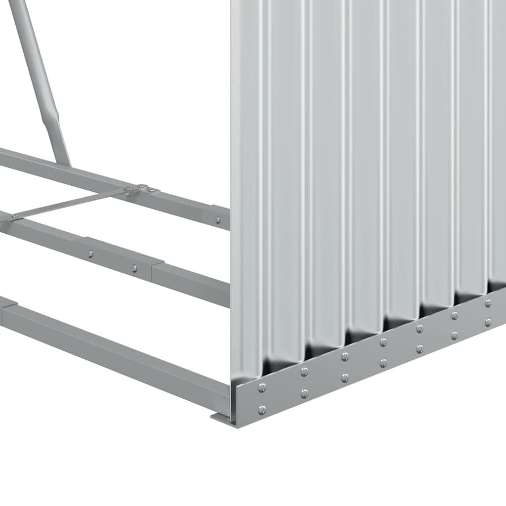 Haardhoutopslag 120x45x100 cm gegalvaniseerd staal zilverkleur is nu te koop bij PeponiXL, paradijselijk wonen!