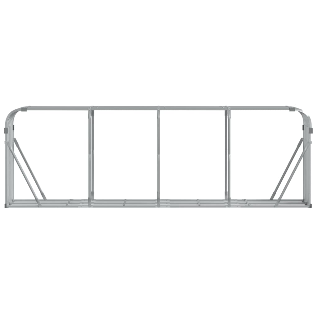 Haardhoutopslag 300x45x100 cm gegalvaniseerd staal zilverkleur is nu te koop bij PeponiXL, paradijselijk wonen!