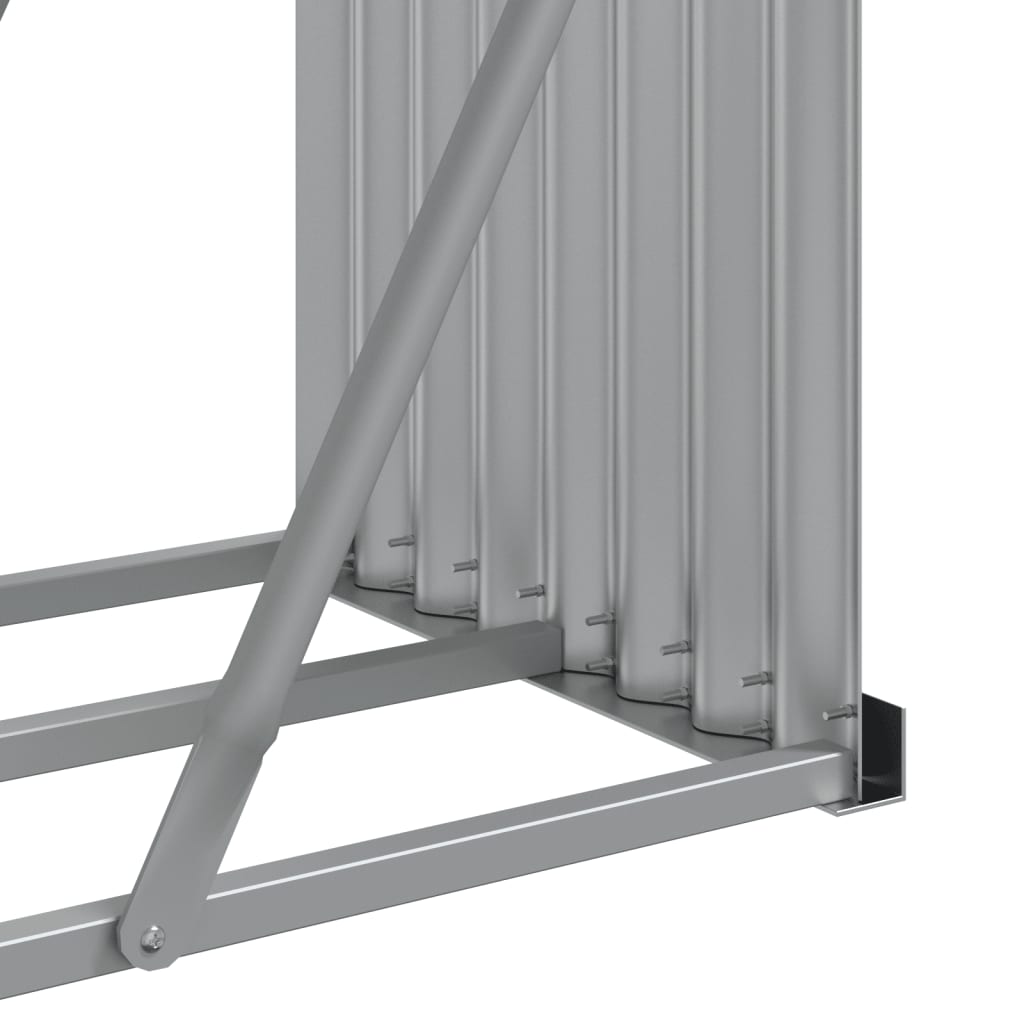 Haardhoutopslag 300x45x100 cm gegalvaniseerd staal zilverkleur is nu te koop bij PeponiXL, paradijselijk wonen!