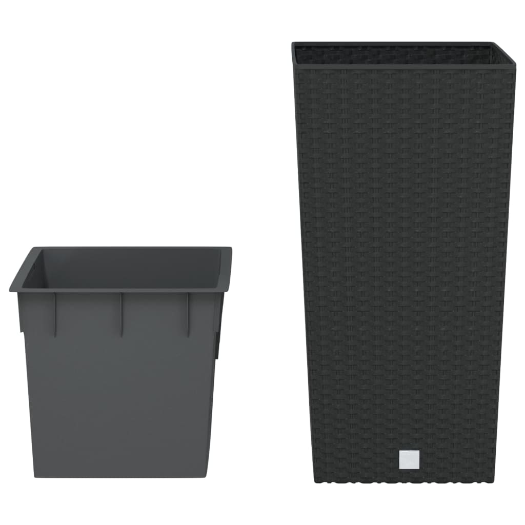 Plantenbak uitneembare bak rattan-look 11/26,5 L PP antraciet is nu te koop bij PeponiXL, paradijselijk wonen!
