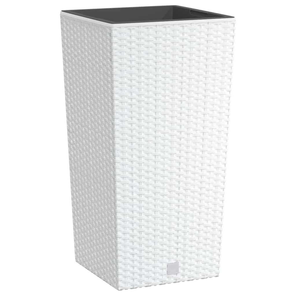 Plantenbak met uitneembare bak rattan-look 11/26,5 L PP wit is nu te koop bij PeponiXL, paradijselijk wonen!