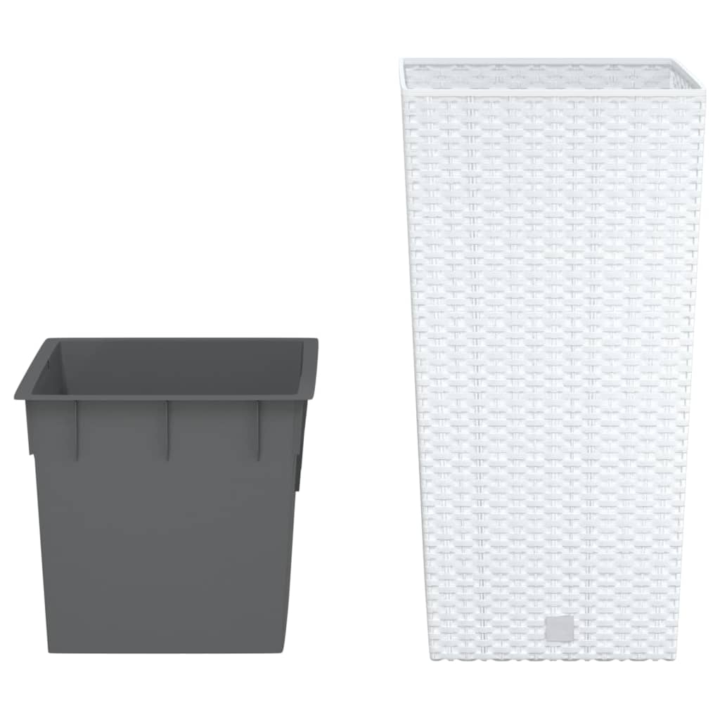 Plantenbak met uitneembare bak rattan-look 11/26,5 L PP wit is nu te koop bij PeponiXL, paradijselijk wonen!
