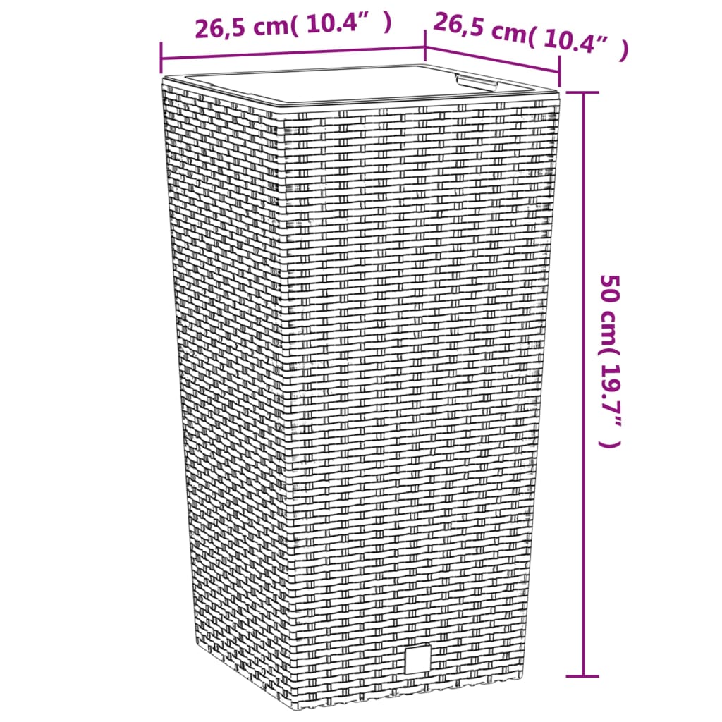 Plantenbak met uitneembare bak rattan-look 11/26,5 L PP wit is nu te koop bij PeponiXL, paradijselijk wonen!