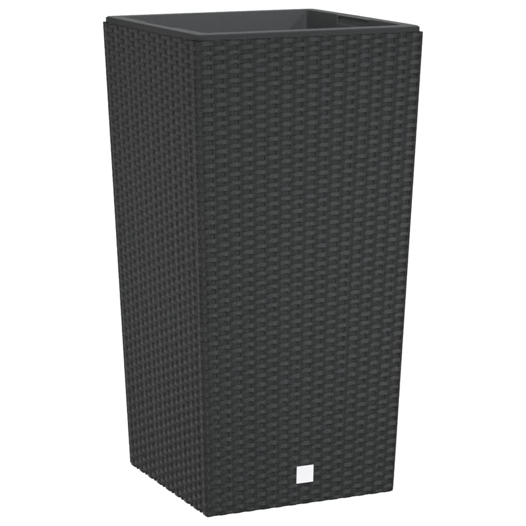 Plantenbak met uitneembare bak rattan-look 21/49 L PP antraciet is nu te koop bij PeponiXL, paradijselijk wonen!