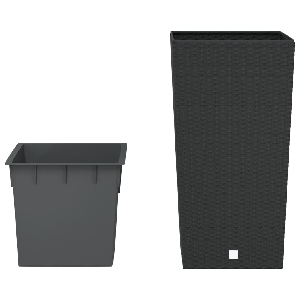 Plantenbak met uitneembare bak rattan-look 21/49 L PP antraciet is nu te koop bij PeponiXL, paradijselijk wonen!