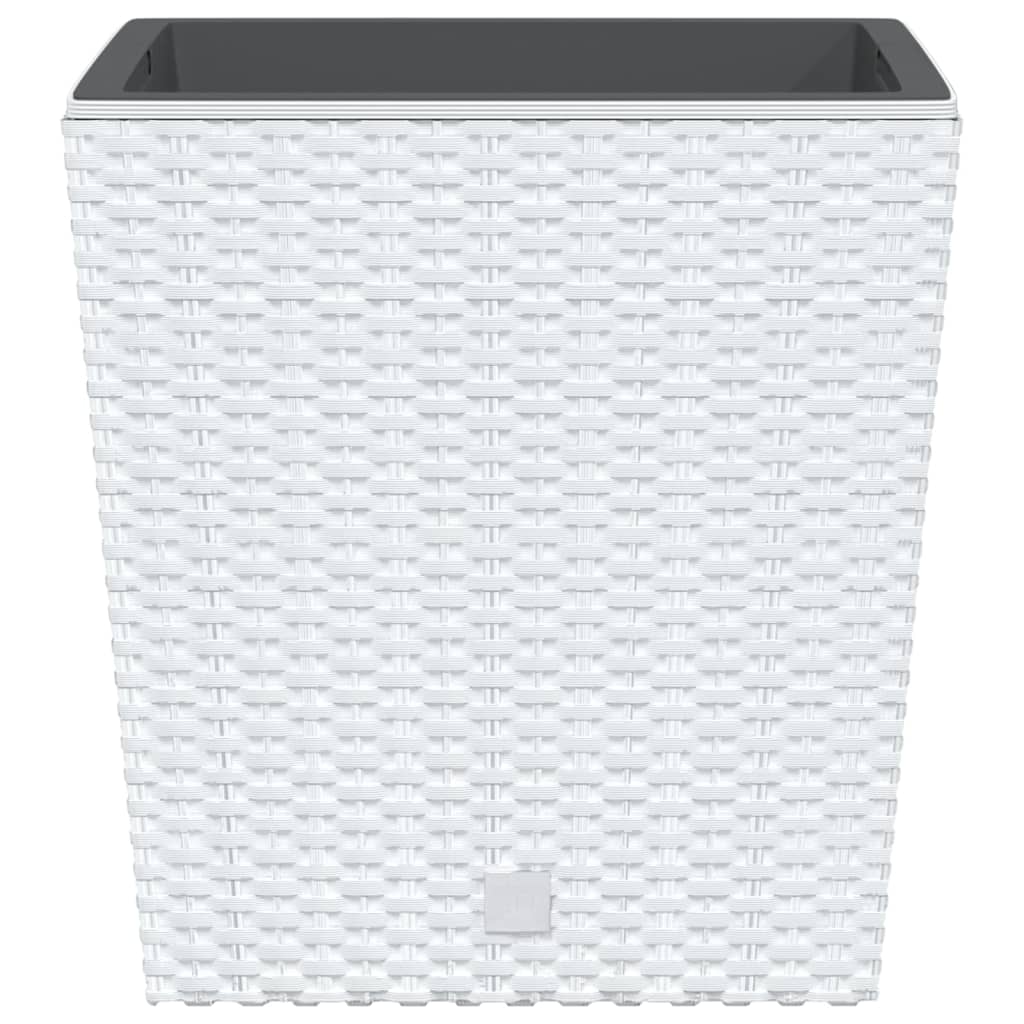 Plantenbak met uitneembare bak rattan-look 21/32 L PP wit is nu te koop bij PeponiXL, paradijselijk wonen!