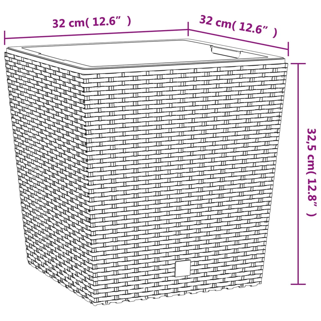 Plantenbak met uitneembare bak rattan-look 21/32 L PP wit is nu te koop bij PeponiXL, paradijselijk wonen!