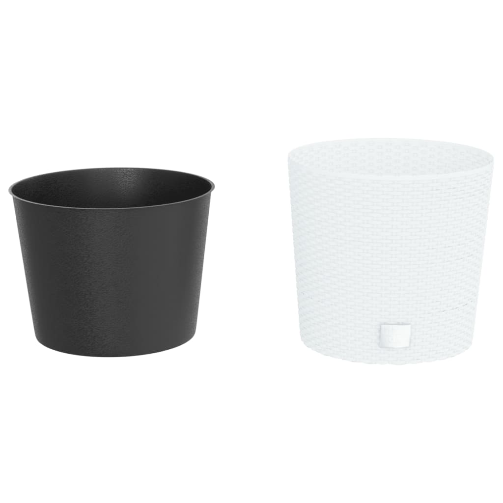 Plantenbak met uitneembare bak rattan-look 15/15,3 L PP wit is nu te koop bij PeponiXL, paradijselijk wonen!