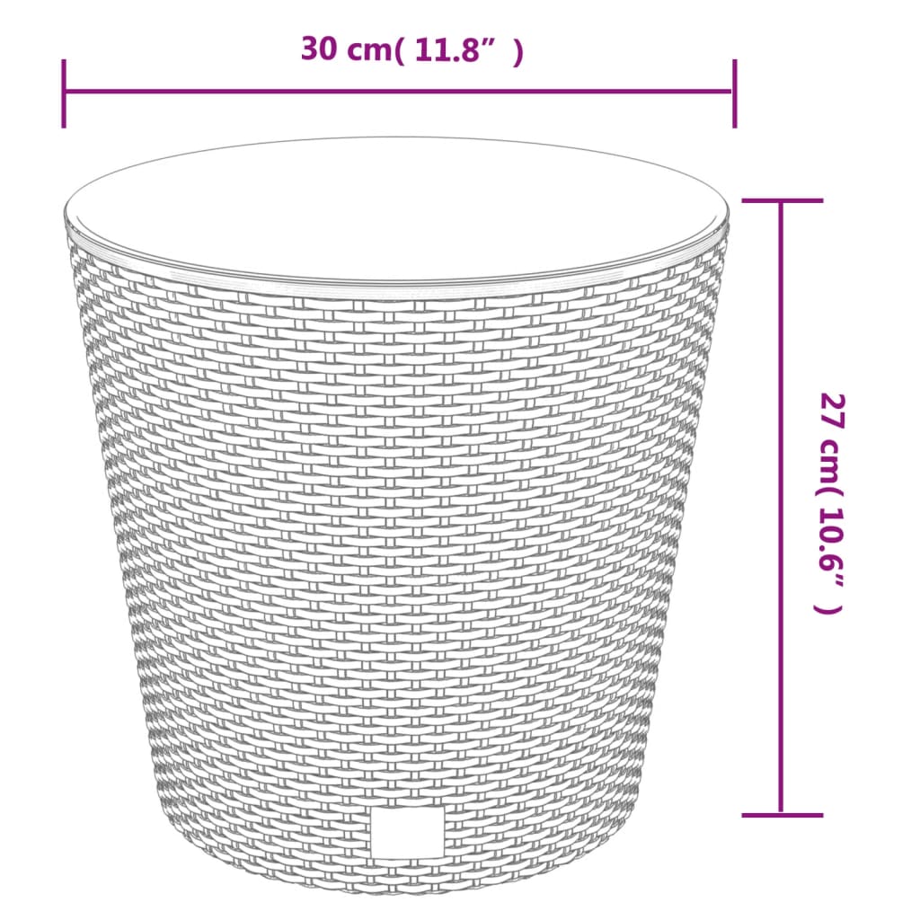 Plantenbak met uitneembare bak rattan-look 15/15,3 L PP wit is nu te koop bij PeponiXL, paradijselijk wonen!