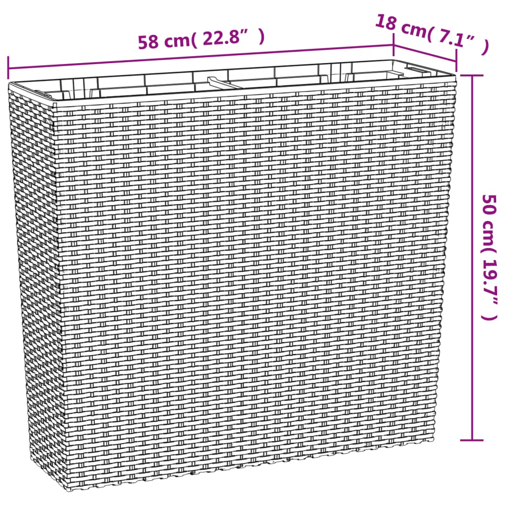 Plantenbak met uitneembare bak rattan-look 12/44 L PP bruin is nu te koop bij PeponiXL, paradijselijk wonen!