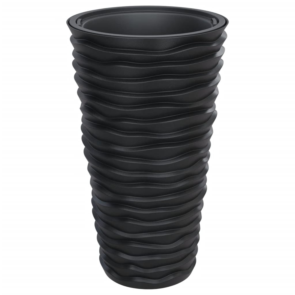 Plantenbak met uitneembare bak geribbeld 8/22 L PP antraciet is nu te koop bij PeponiXL, paradijselijk wonen!