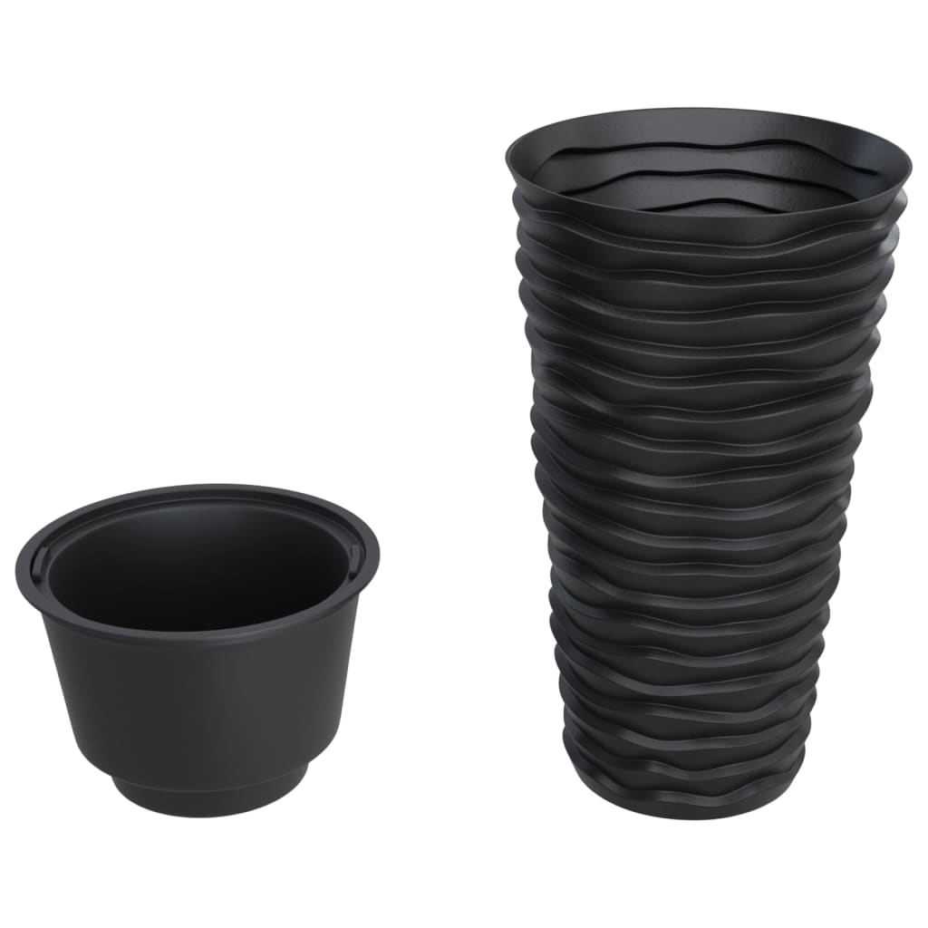 Plantenbak met uitneembare bak geribbeld 8/22 L PP antraciet is nu te koop bij PeponiXL, paradijselijk wonen!