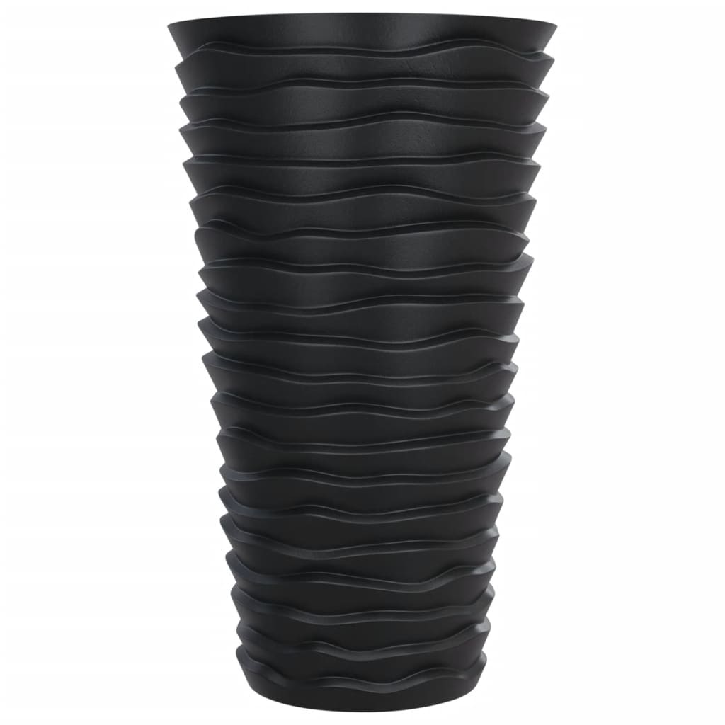 Plantenbak met uitneembare bak geribbeld 8/22 L PP antraciet is nu te koop bij PeponiXL, paradijselijk wonen!