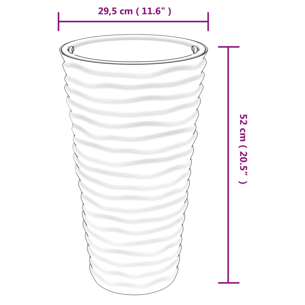 Plantenbak met uitneembare bak geribbeld 8/22 L PP antraciet is nu te koop bij PeponiXL, paradijselijk wonen!